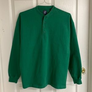 GAP Henley NWT Green Long Sleeve shirt mens Small